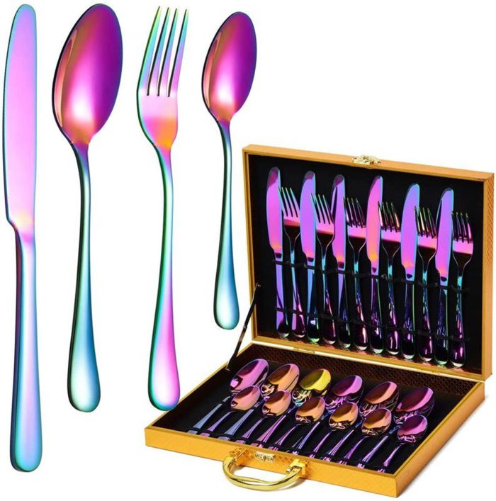 24pcs Cutlery Set - Rainbow