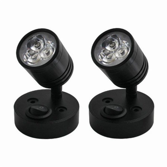 2Pcs 12V LED Interior Spot Reading Light Wall Lamp