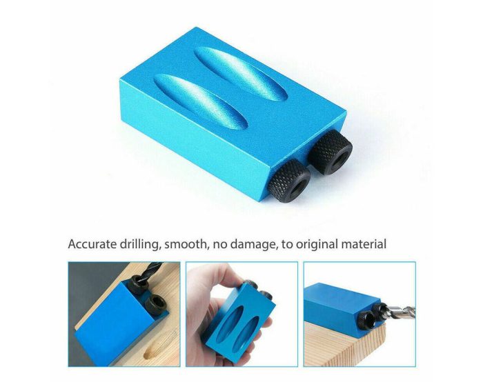 34pcs Pocket Hole Jig Dowel Drill Joinery Screw Kit