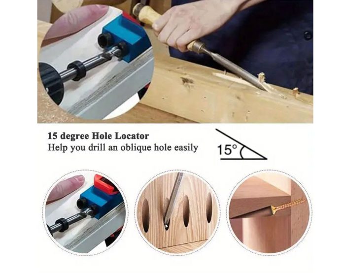 34pcs Pocket Hole Jig Dowel Drill Joinery Screw Kit