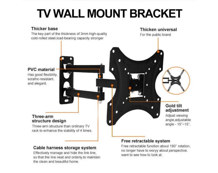 TV Bracket Swivel 14"- 42"