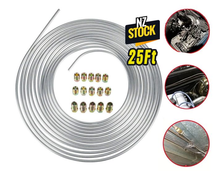 25Ft Roll Coil 3/16'' Fuel Pipe Kit & 15 Fittings