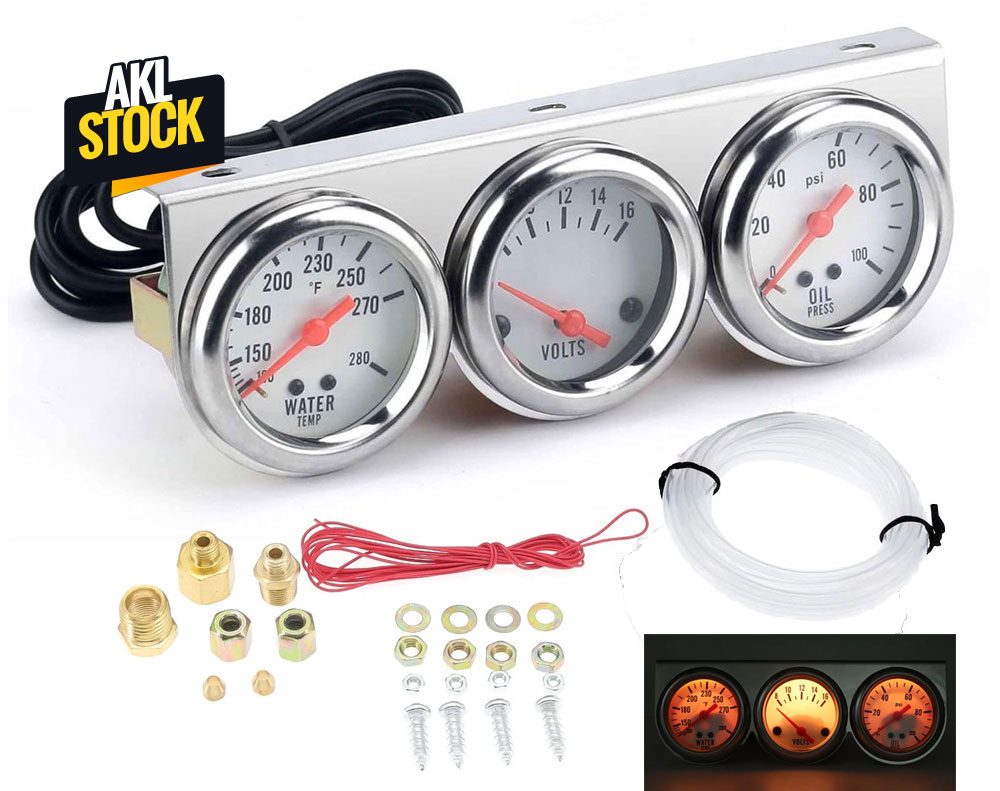 3-in-1 Oil Pressure Gauge for Cars