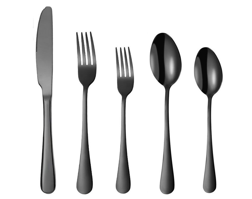 20PCS Modern Cutlery Set Black