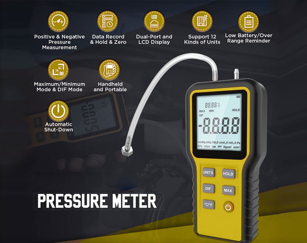 Digital Manometer Air Pressure Gauge