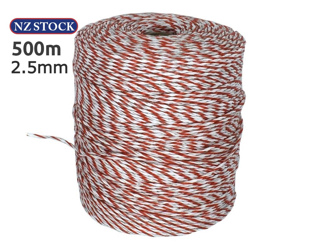 500m of Poly wire Red & White