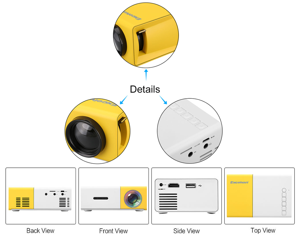 LED Mini Projector YG-300