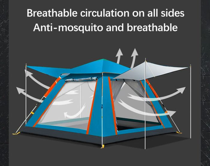 Camping Tent Blue 3-4 Persons