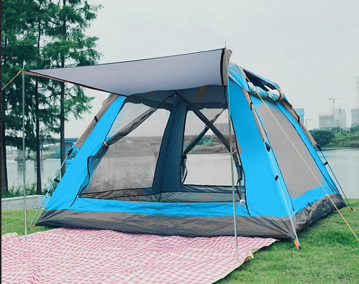 Camping Tent Blue 3-4 Persons