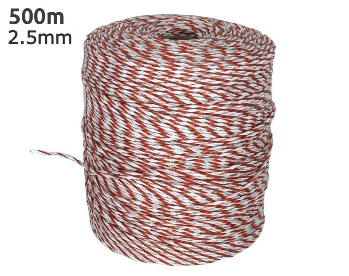 500m of Poly wire Red & White