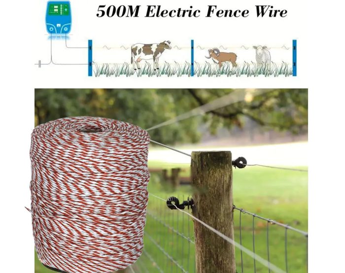 500m of Poly wire Red & White