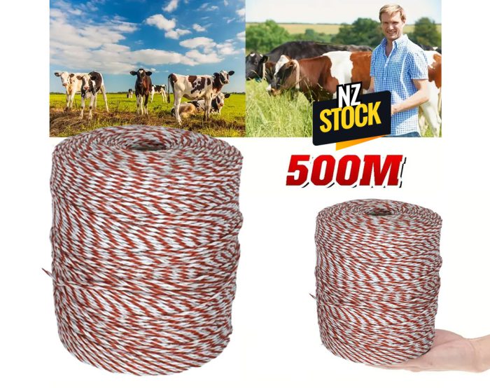 500m of Poly wire Red & White