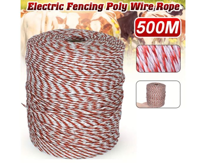 500m of Poly wire Red & White