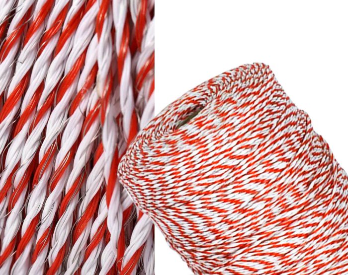 500m of Poly wire Red & White