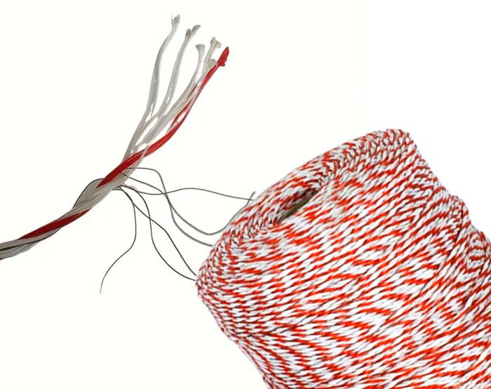 500m of Poly wire Red & White