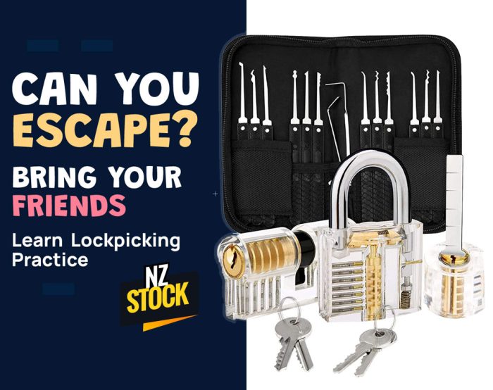 33Pcs Lockpicking Practice Lock Clear Lockpicking Set