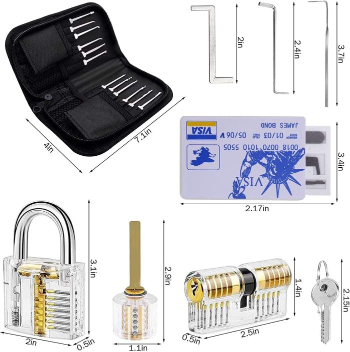 33Pcs Lockpicking Practice Lock Clear Lockpicking Set - Image 8