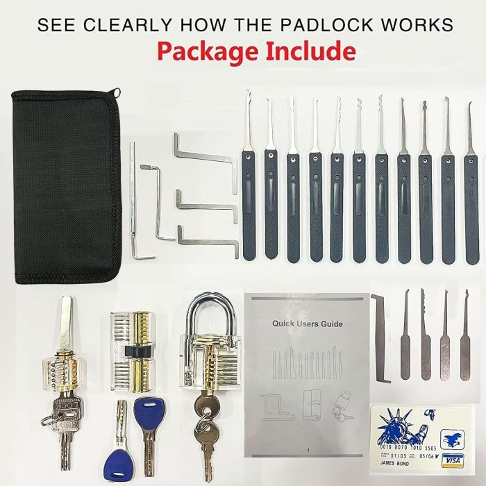 33Pcs Lockpicking Practice Lock Clear Lockpicking Set - Image 9