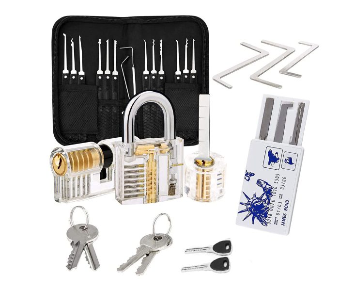 33Pcs Lockpicking Practice Lock Clear Lockpicking Set