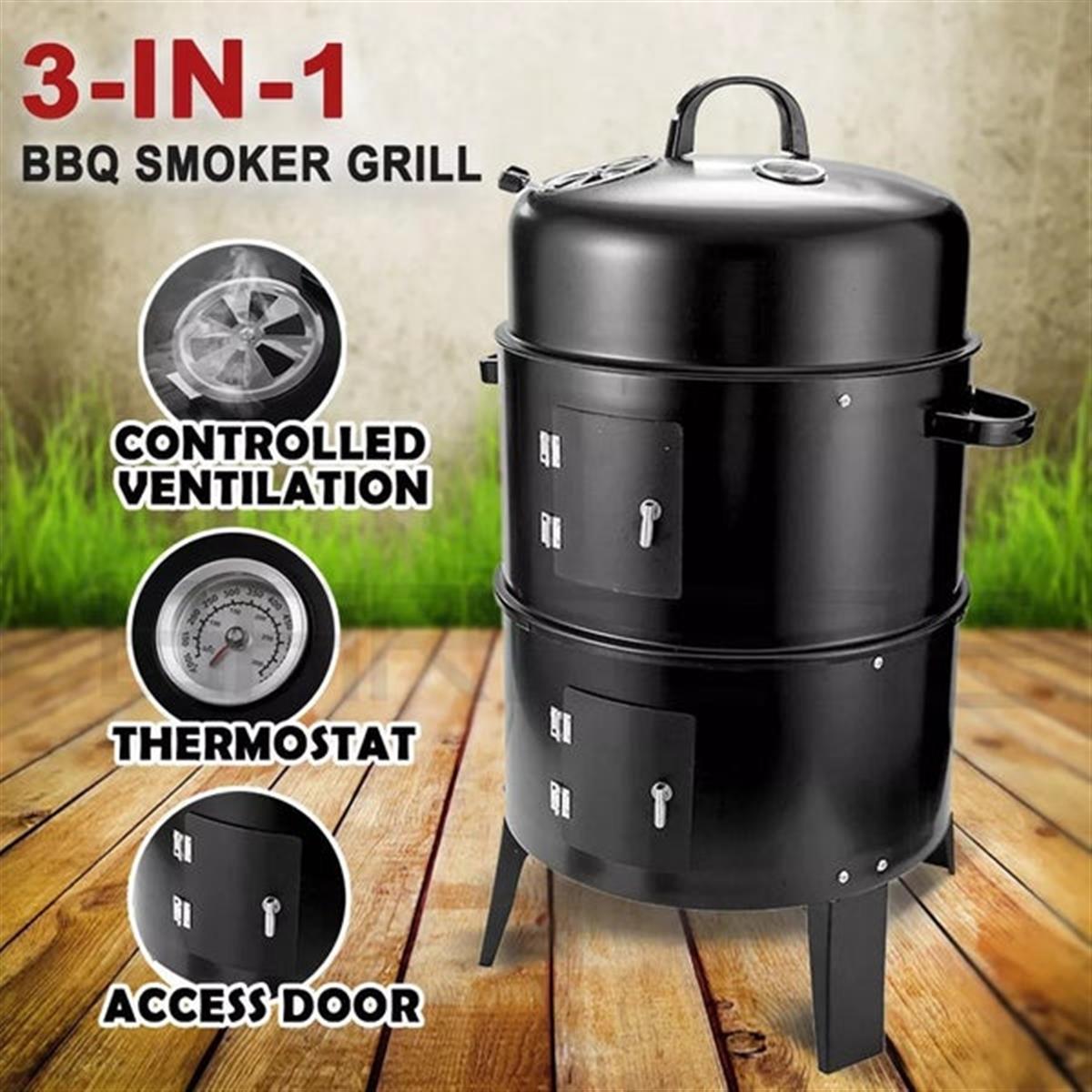 3 Tier BBQ Smoker Grill