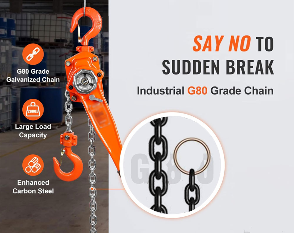 Lever Block Chain Hoist Orange