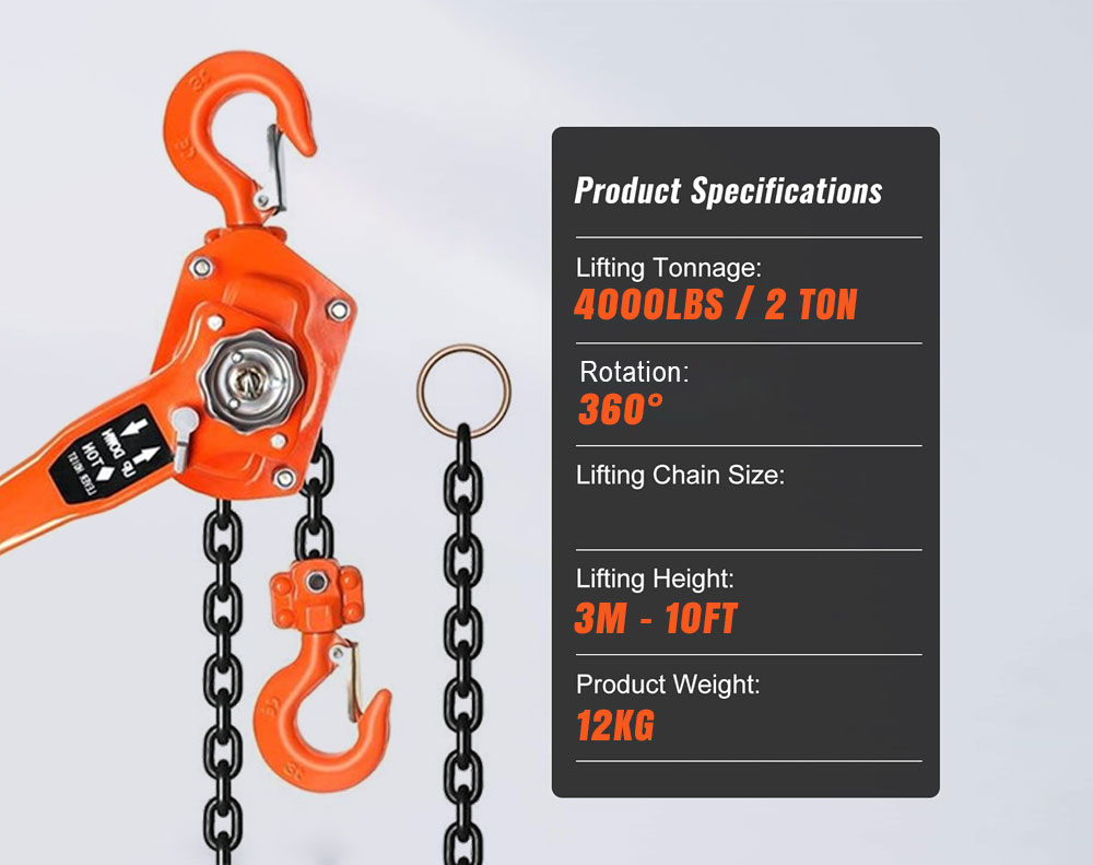 Lever Block Chain Hoist Orange