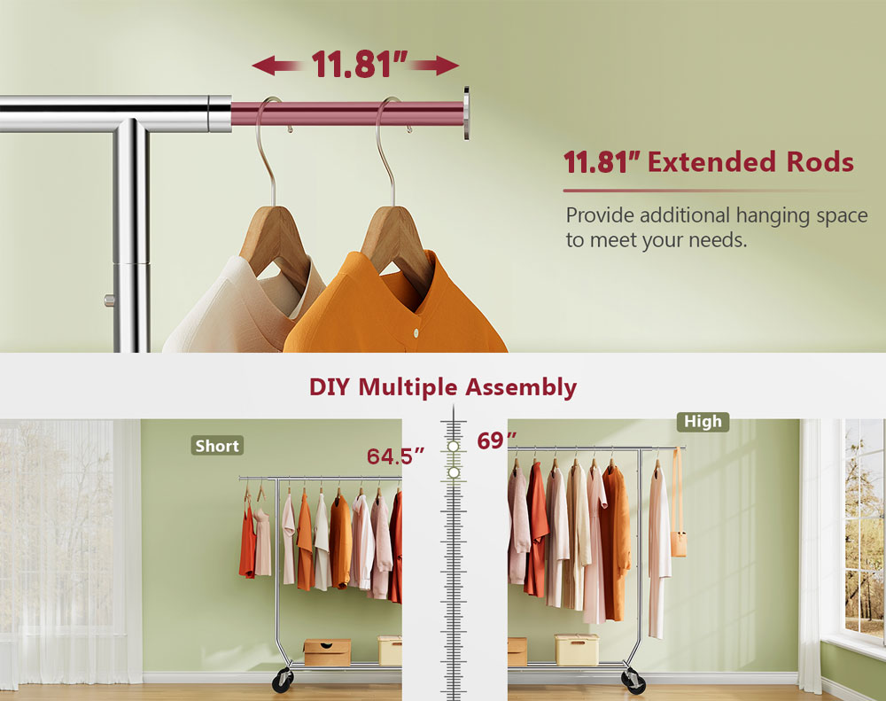 Industrial Rail Clothes Rack